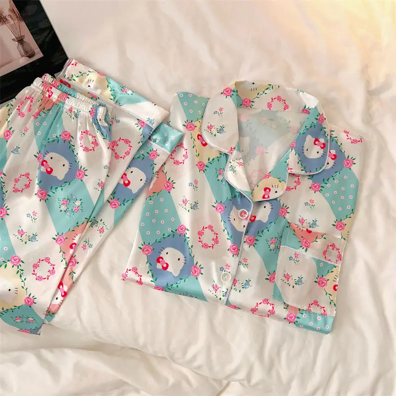 Anime Fashion Nightwear Cartoon Hello Kitty Woman Pajama Set Sanrio Kawaii Long Sleeves Pants Comfortable Girls Cute Sleepwear
Anime Fashion Nightwear Cartoon Hello Kitty Woman Pajama Set Sanrio Kawaii Long Sleeves Pants Comfortable Girls Cute Sleepwear