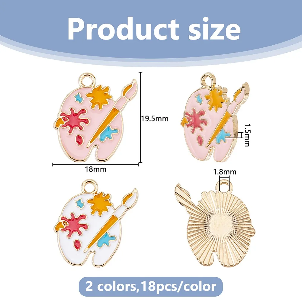 36Pcs 2 Colors Alloy Pendants with Enamel Cadmium Free Lead Free Light Gold Color Palette Mixed Color 19.5x18x1.5mm
36Pcs 2 Colors Alloy Pendants with Enamel Cadmium Free Lead Free Light Gold Color Palette Mixed Color 19.5x18x1.5mm