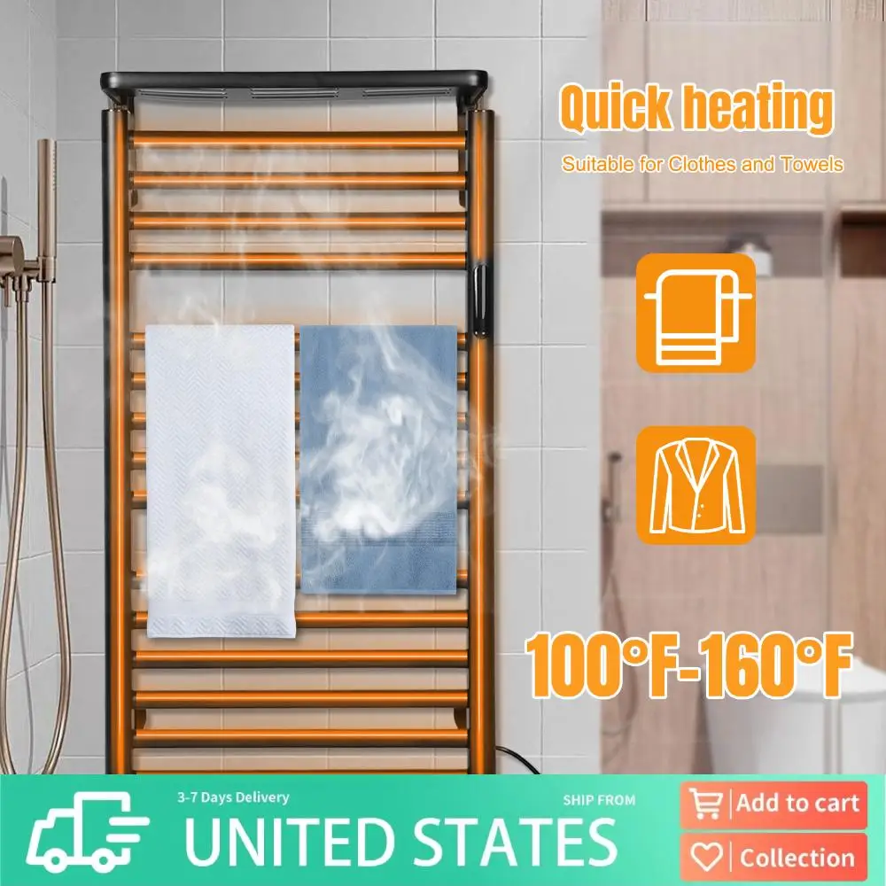 15 Bars Heated Towel Dryer with Timer & Temperature Control Thermal Towel Shelf IP56 Waterproof for Family Swimming Pool Salon
15 Bars Heated Towel Dryer with Timer & Temperature Control Thermal Towel Shelf IP56 Waterproof for Family Swimming Pool Salon