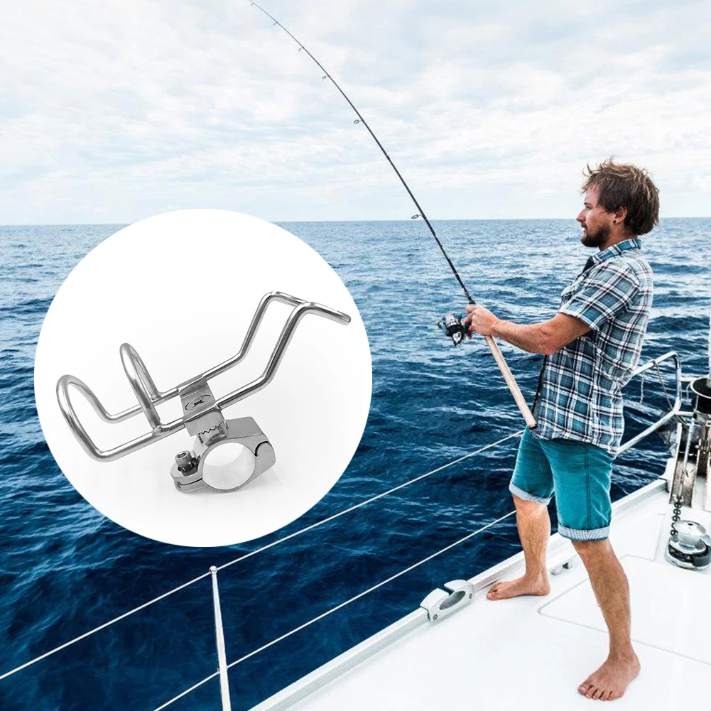 316 Stainless Steel Rail Mounted Clamp on Rod Holder Double Wire 360 Degree Pole Bracket Fishing Rod Holder Boat Accessories
316 Stainless Steel Rail Mounted Clamp on Rod Holder Double Wire 360 Degree Pole Bracket Fishing Rod Holder Boat Accessories