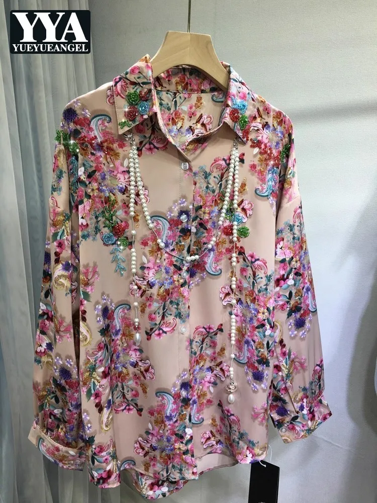 Женская рубашка с цветочным принтом, весна-лето, модная свободная посадка, повседневные офисные женские блузки с длинными рукавами и бисером, однобортные топы
Женская рубашка с цветочным принтом, весна-лето, модная свободная посадка, повседневные офисные женские блузки с длинными рукавами и бисером, однобортные топы