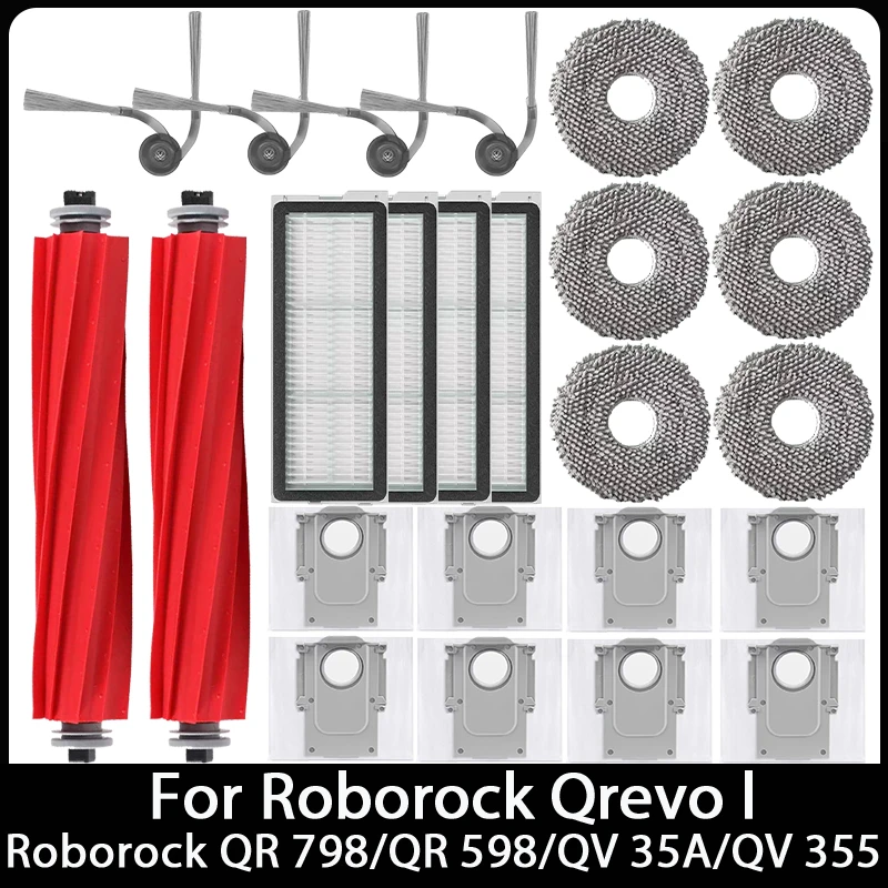 Compatible For ( Roborock QR 798 / QR 598 / QV 35A / QV 35S / Qrevo L ) Parts Main Side Brush Hepa Filter Mop Cloth Dust Bag
Compatible For ( Roborock QR 798 / QR 598 / QV 35A / QV 35S / Qrevo L ) Parts Main Side Brush Hepa Filter Mop Cloth Dust Bag