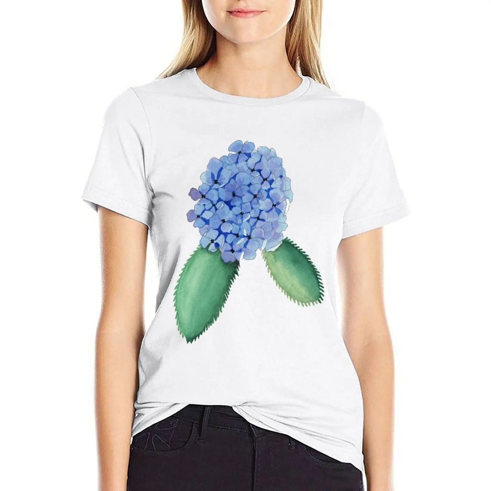 Blue Hydrangea Watercolor Painting T-shirt plus size tops kawaii clothes tshirts for Women
Blue Hydrangea Watercolor Painting T-shirt plus size tops kawaii clothes tshirts for Women