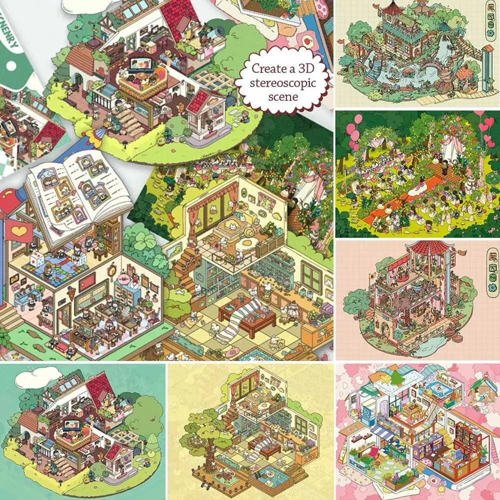 New PET 3D Landscaping Stickers Visual Stacking Cartoon Three-dimensional Sticker 3D DIY Miniature Scene Sticker Children
New PET 3D Landscaping Stickers Visual Stacking Cartoon Three-dimensional Sticker 3D DIY Miniature Scene Sticker Children