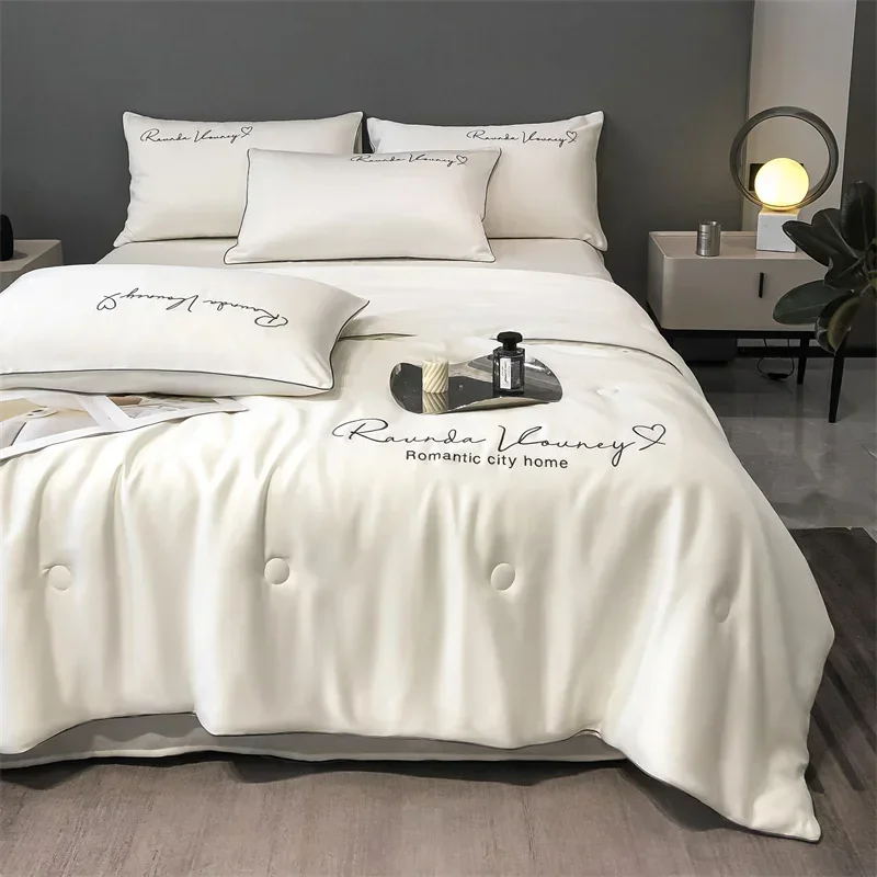 100% Washed Silk Summer Quilt Embroidery Smooth Ice Cooling Comforter for Bed Silky Solid Blanket Soft Cool Summer Blanket
100% Washed Silk Summer Quilt Embroidery Smooth Ice Cooling Comforter for Bed Silky Solid Blanket Soft Cool Summer Blanket
