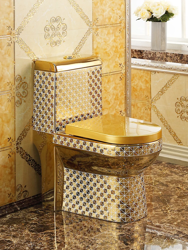 Бытовой золотой унитаз в европейском стиле, креативный смывной унитаз, водосберегающий сифонный унитаз, водосберегающий цветной унитаз с защитой от запаха
Бытовой золотой унитаз в европейском стиле, креативный смывной унитаз, водосберегающий сифонный унитаз, водосберегающий цветной унитаз с защитой от запаха