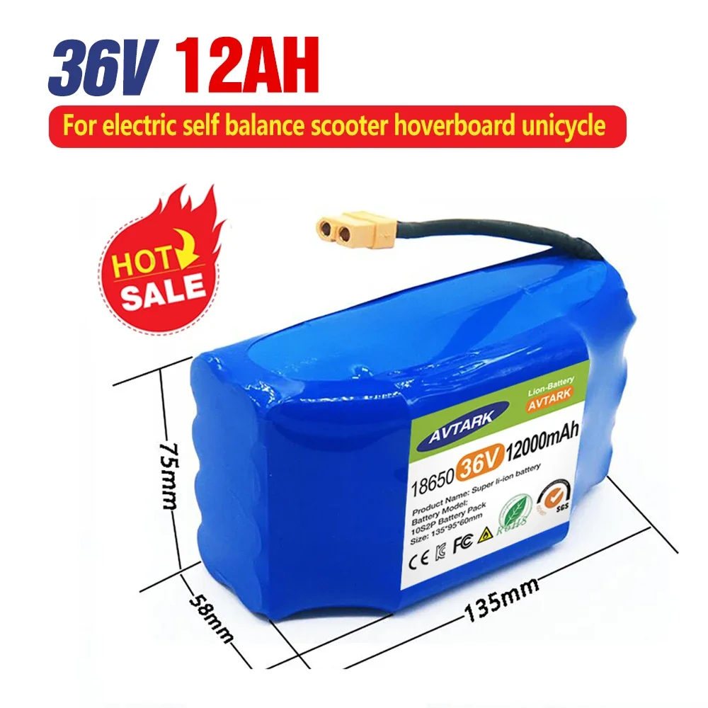 36V Battery Pack 4.4/7/12Ah 12000mAh Rechargeable Lithium Ion Battery for Electric Self Balancing Scooter HoverBoard Unicycle
36V Battery Pack 4.4/7/12Ah 12000mAh Rechargeable Lithium Ion Battery for Electric Self Balancing Scooter HoverBoard Unicycle