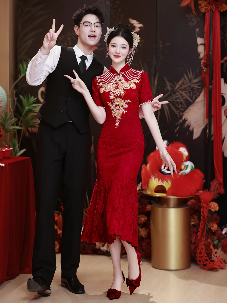 Ele Wedding Dr Vintage Sle ort Sve mid Waist Fi Tail Gown for Engagement And Wedding Celebration
Ele Wedding Dr Vintage Sle ort Sve mid Waist Fi Tail Gown for Engagement And Wedding Celebration