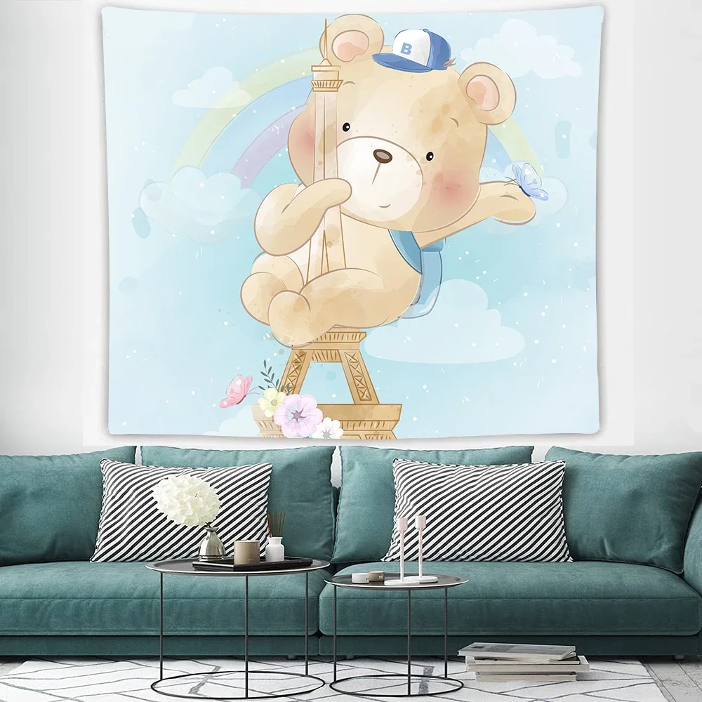 Home Decoration Cute Bear Tapestry Cartoon Animal Print Hippie Tapestry Wall Hanging Children's Bedroom Decoration Ornaments
Home Decoration Cute Bear Tapestry Cartoon Animal Print Hippie Tapestry Wall Hanging Children's Bedroom Decoration Ornaments