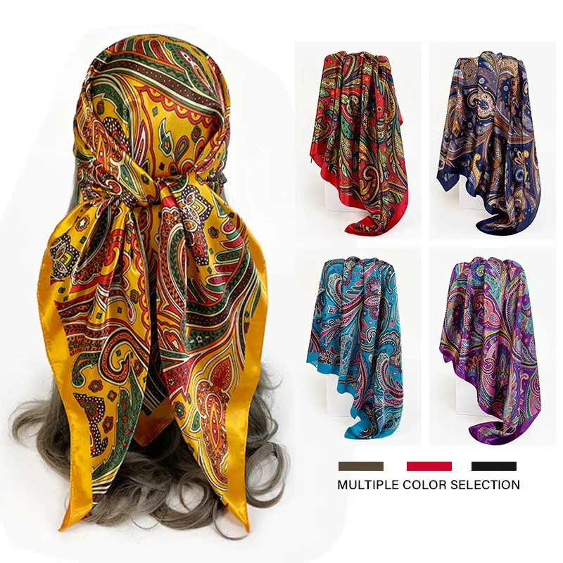 Neckerchief Satin Square Scarf Hijab Turban Luxury Female Hair Bands Shawl Wraps Bandana Foulards Femme Accesories Handkerchief
Neckerchief Satin Square Scarf Hijab Turban Luxury Female Hair Bands Shawl Wraps Bandana Foulards Femme Accesories Handkerchief