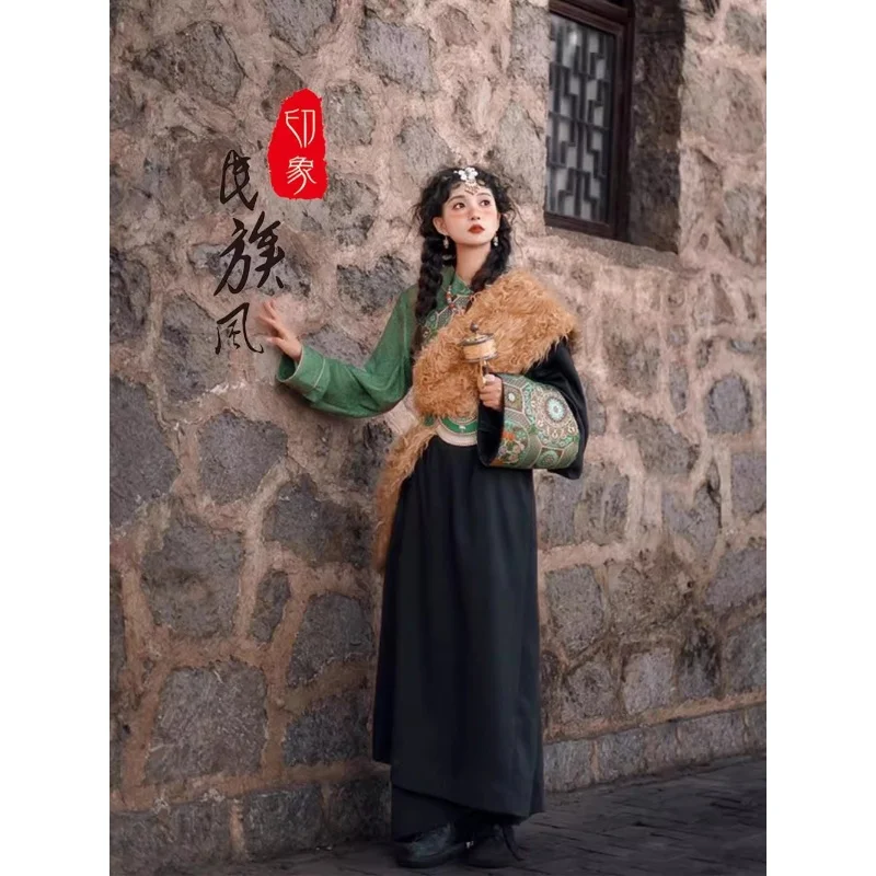 Chinese Tibetan Clothing, Women's Ethnic Minority Performance Costumes, Photo Tibetan Robes
Chinese Tibetan Clothing, Women's Ethnic Minority Performance Costumes, Photo Tibetan Robes