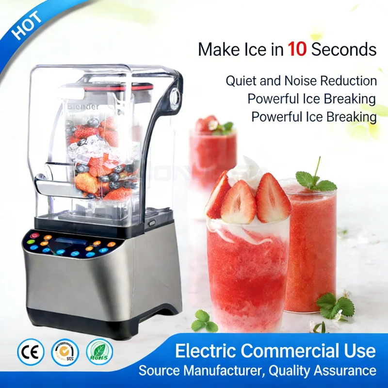 Самоочищающийся многофункциональный блендер для смузи с низким уровнем шума, настольный, для кафе и магазинов молочного чая
Самоочищающийся многофункциональный блендер для смузи с низким уровнем шума, настольный, для кафе и магазинов молочного чая