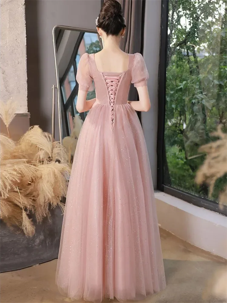 Dress Spring and Summer New Elegant Solid Color Sequin Square Collar Short Sleeve Long A-line Skirt Slim Women's Clothing M125
Dress Spring and Summer New Elegant Solid Color Sequin Square Collar Short Sleeve Long A-line Skirt Slim Women's Clothing M125