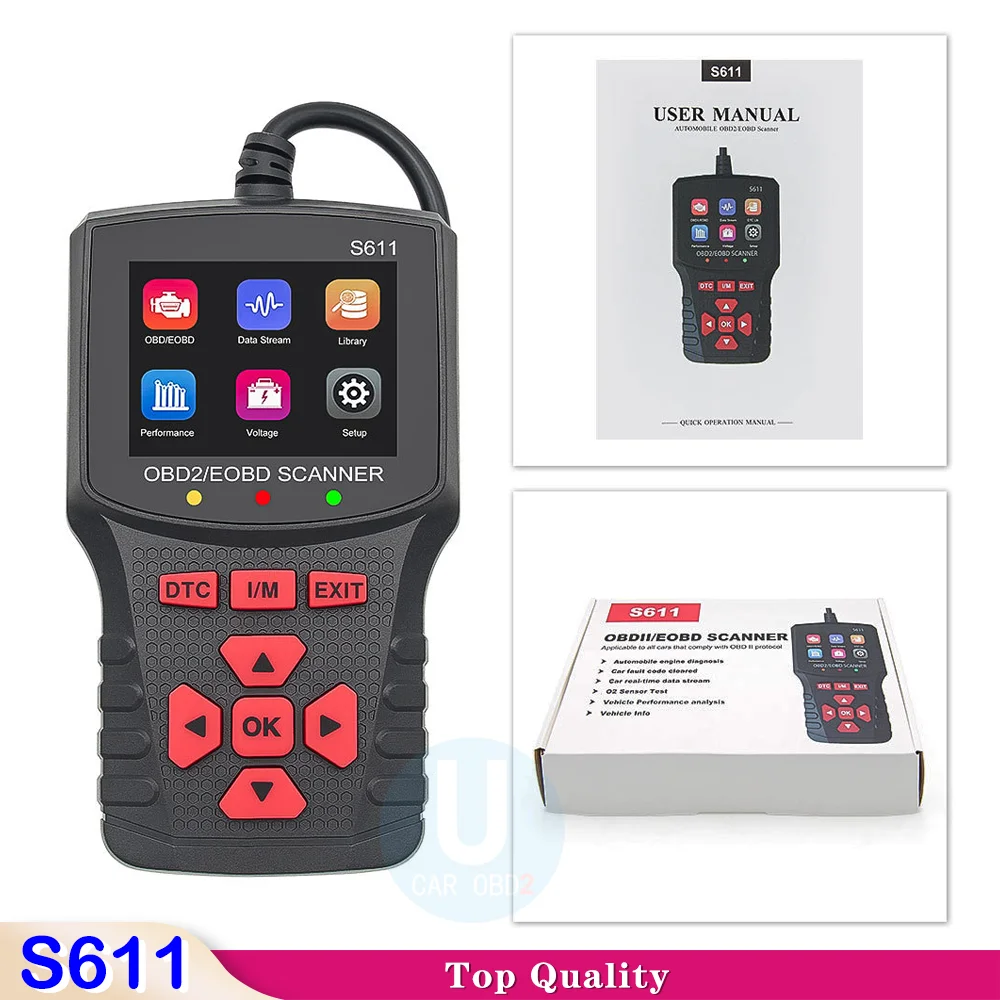 S611 Профессиональный автомобильный сканер OBD2, диагностический инструмент, считыватель кодов, тестер автомобильного напряжения, аккумулятор, чистый код неисправности двигателя
S611 Профессиональный автомобильный сканер OBD2, диагностический инструмент, считыватель кодов, тестер автомобильного напряжения, аккумулятор, чистый код неисправности двигателя