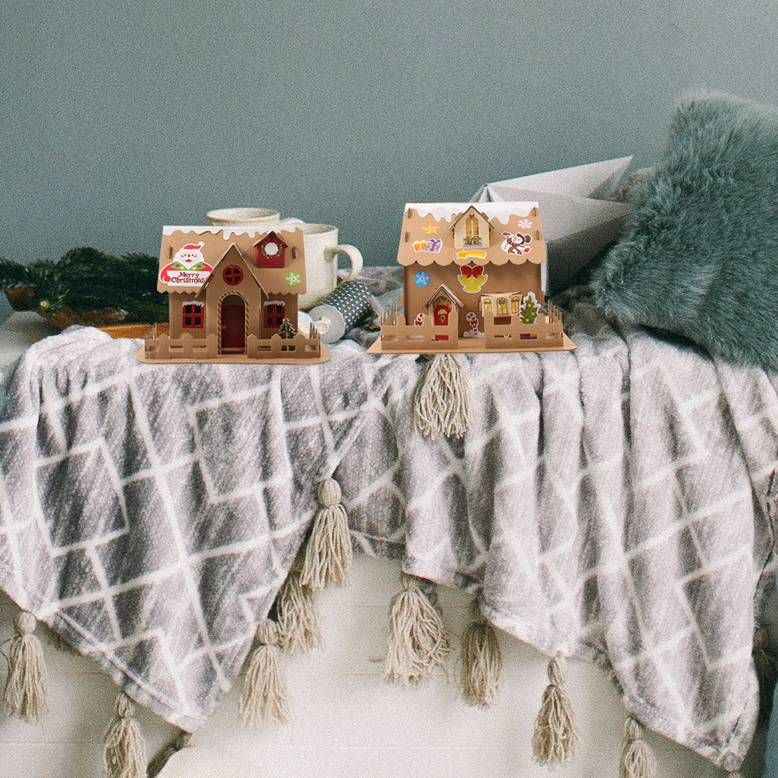2 Sets Christmas Decorations Light House Cardboard Building Kit Miniature Houses for Crafts Dollhouse LED Child
2 Sets Christmas Decorations Light House Cardboard Building Kit Miniature Houses for Crafts Dollhouse LED Child
