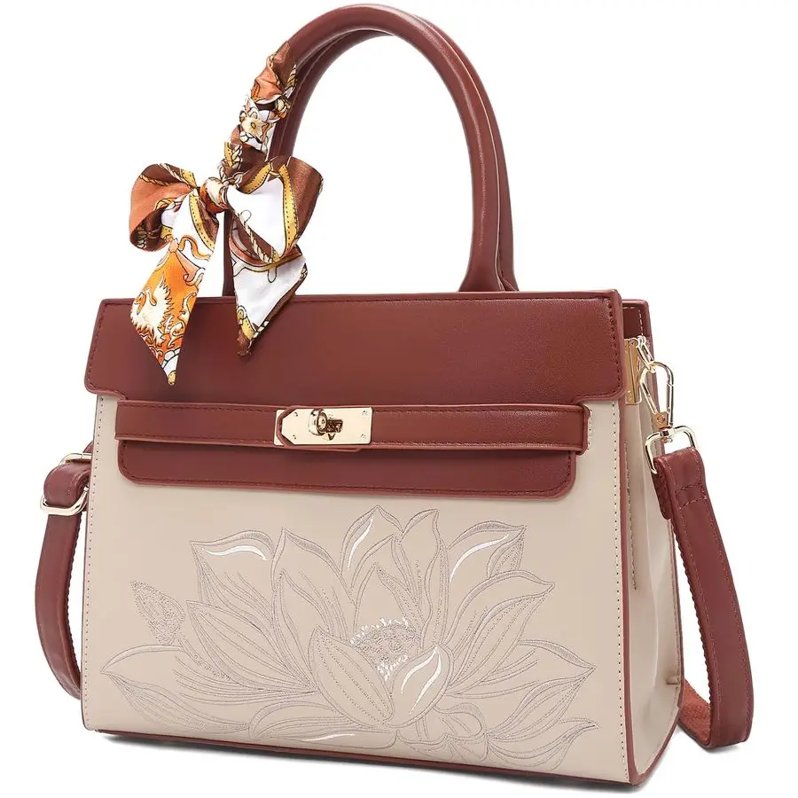 Handbags for Women Designer Leather Tote Bag Top Handle Purses Cross body bag with Embroidery
Handbags for Women Designer Leather Tote Bag Top Handle Purses Cross body bag with Embroidery