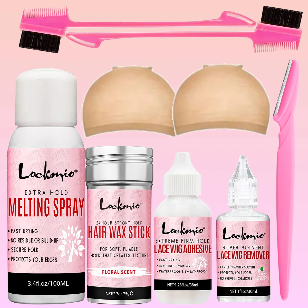 LOCKMIO набор плавящих спреев для кружевного парика, долговечный невидимый клей, разглаживающий воск для волос, палочка и гель для контроля кромок для парика
LOCKMIO набор плавящих спреев для кружевного парика, долговечный невидимый клей, разглаживающий воск для волос, палочка и гель для контроля кромок для парика