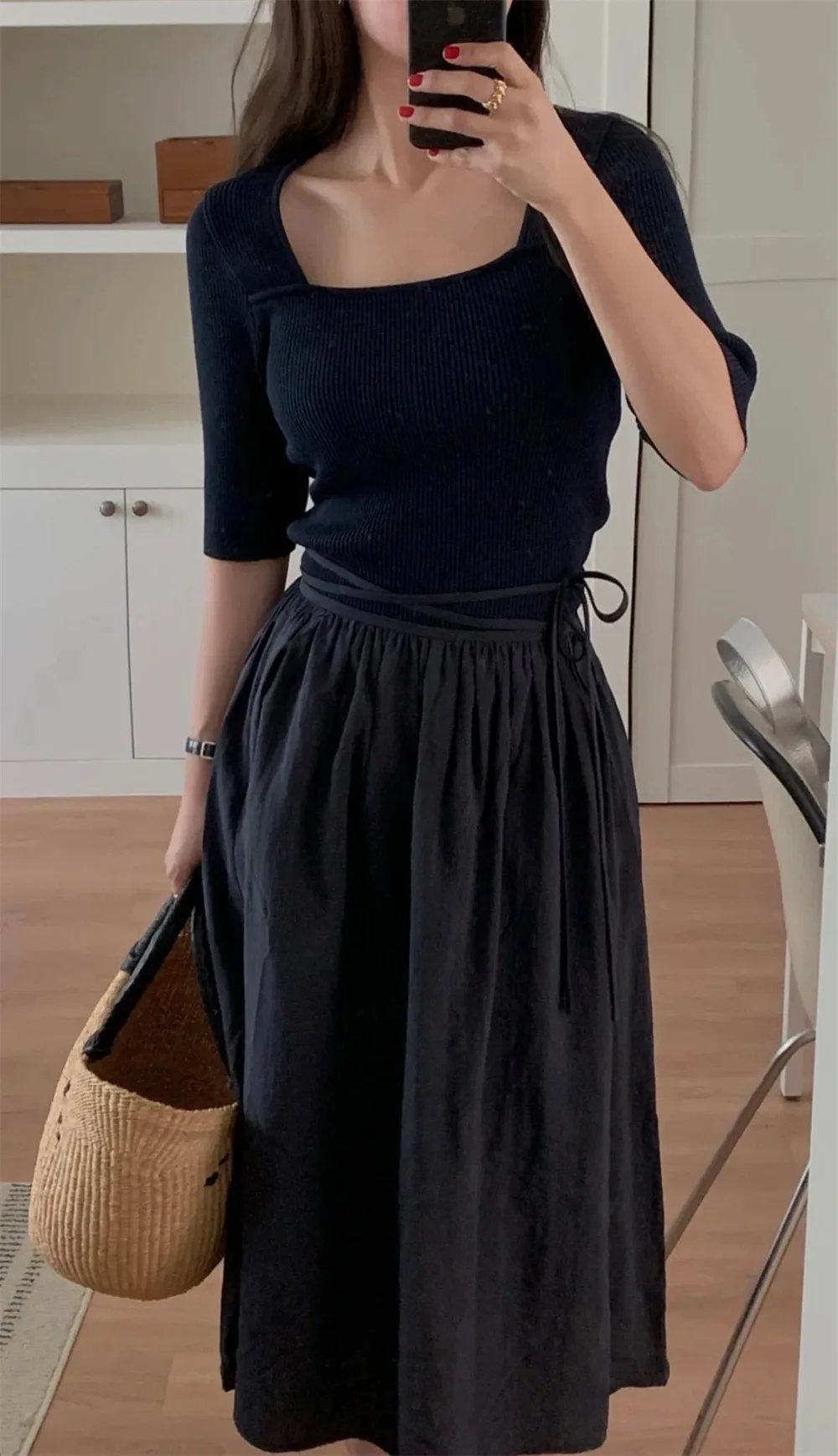 Ele Dongda Gate Spring Summer ort Sve Knitted Sweater Women's Square Collar Pit Stripe Sweet Sle Regular Length
Ele Dongda Gate Spring Summer ort Sve Knitted Sweater Women's Square Collar Pit Stripe Sweet Sle Regular Length