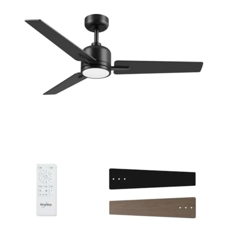 52 inch Ceiling Fans with Lights and Remote, Black 3 Blade Outdoor Fans for Patios Dimmable Indoor DC Motor, 6 Speed, Quiet Noi
52 inch Ceiling Fans with Lights and Remote, Black 3 Blade Outdoor Fans for Patios Dimmable Indoor DC Motor, 6 Speed, Quiet Noi