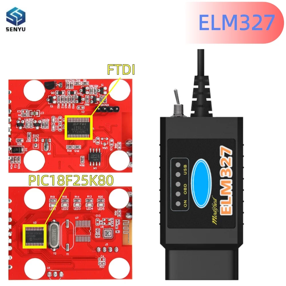ELM327 25K80 V1.5 USB PIC18F25K80 FTDI For Ford FORScan Switch OBD2 Scanner OBD 2 Car Diagnostic Tool elm 327 HS CAN /MS CAN
ELM327 25K80 V1.5 USB PIC18F25K80 FTDI For Ford FORScan Switch OBD2 Scanner OBD 2 Car Diagnostic Tool elm 327 HS CAN /MS CAN