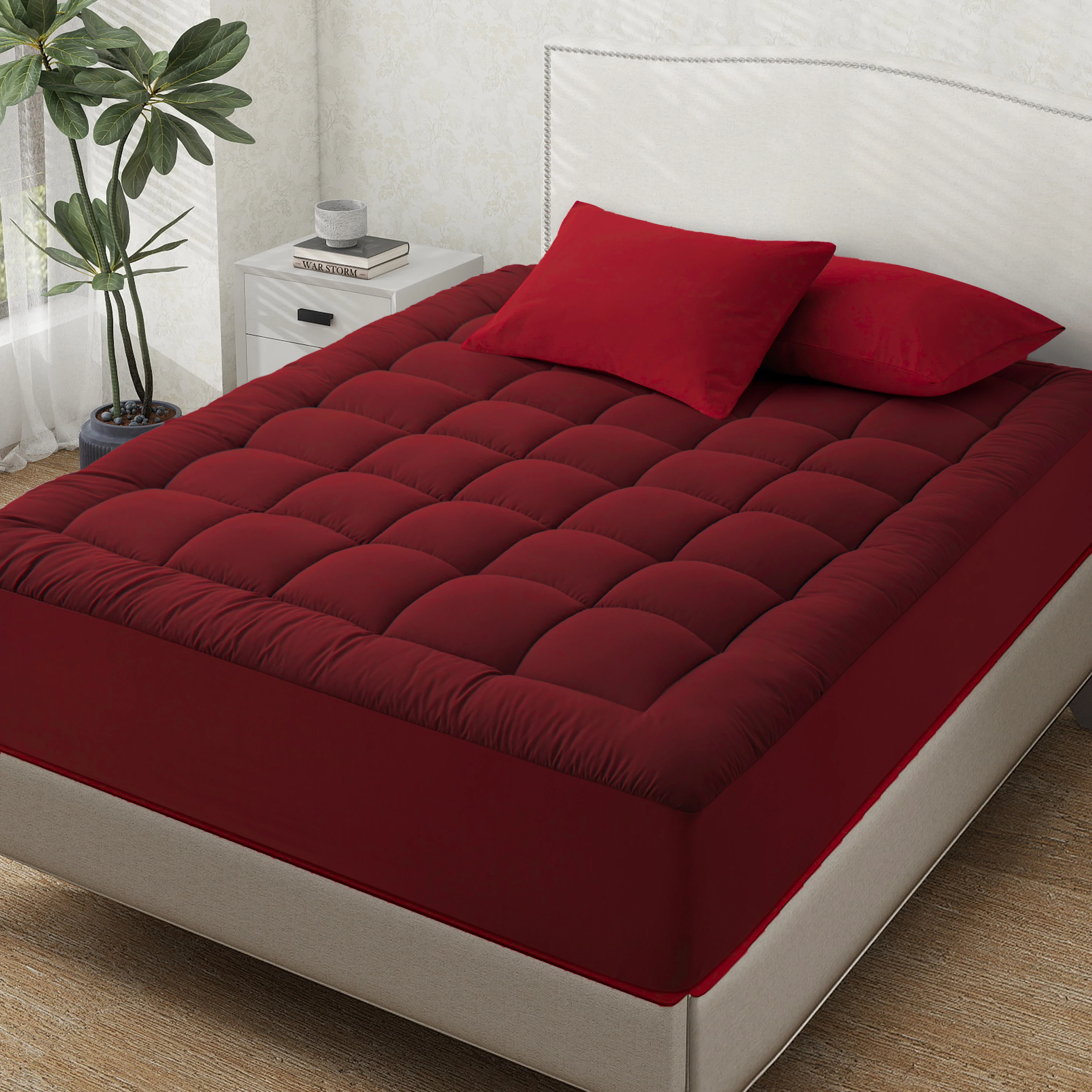 Queen Mattress Topper for Body Pain Relief, 450GSM Extra Thick Mattress Pad Cover with Elastic Pocket, fiber Bed Topper
Queen Mattress Topper for Body Pain Relief, 450GSM Extra Thick Mattress Pad Cover with Elastic Pocket, fiber Bed Topper