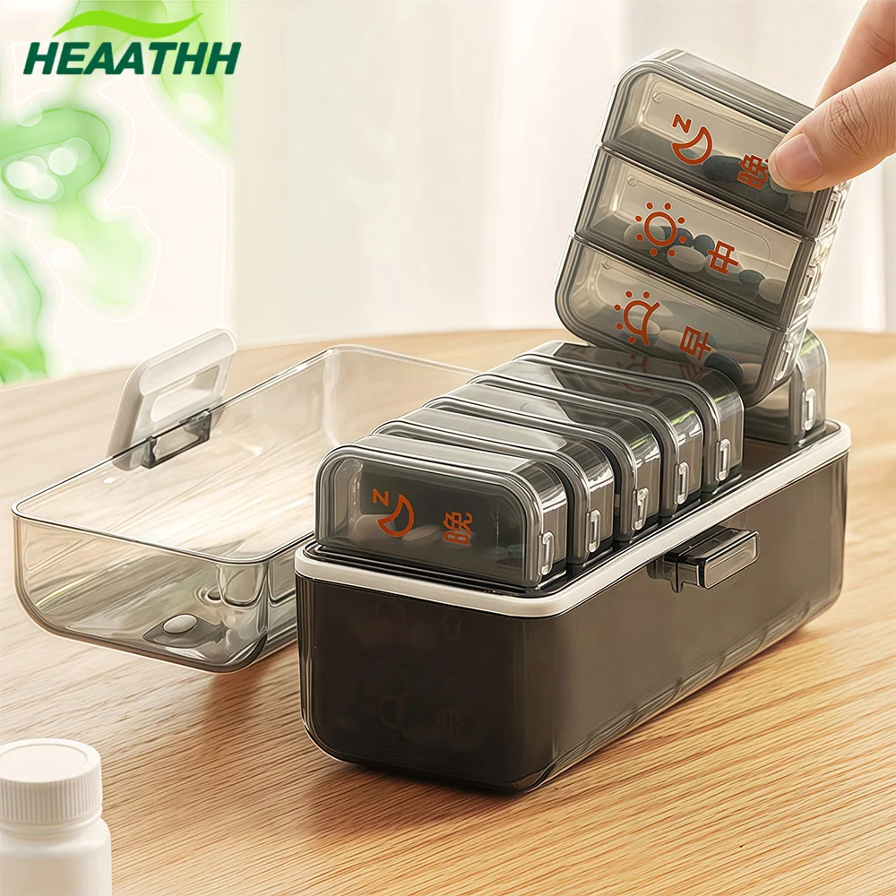 1pcs Weekly Pill Organizer, 7 Day Pill Box 3 Times, Portable Travel Pill Case for Vitamin/Fish Oil/Medication/Supplements
1pcs Weekly Pill Organizer, 7 Day Pill Box 3 Times, Portable Travel Pill Case for Vitamin/Fish Oil/Medication/Supplements