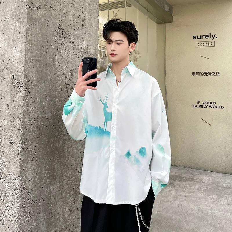 Men Shirt Printing Lapel Long Sleeve Streetwear Loose Casual Camisa Masculina Button 2023 Fashion Leisure Shirts Camisas
Men Shirt Printing Lapel Long Sleeve Streetwear Loose Casual Camisa Masculina Button 2023 Fashion Leisure Shirts Camisas