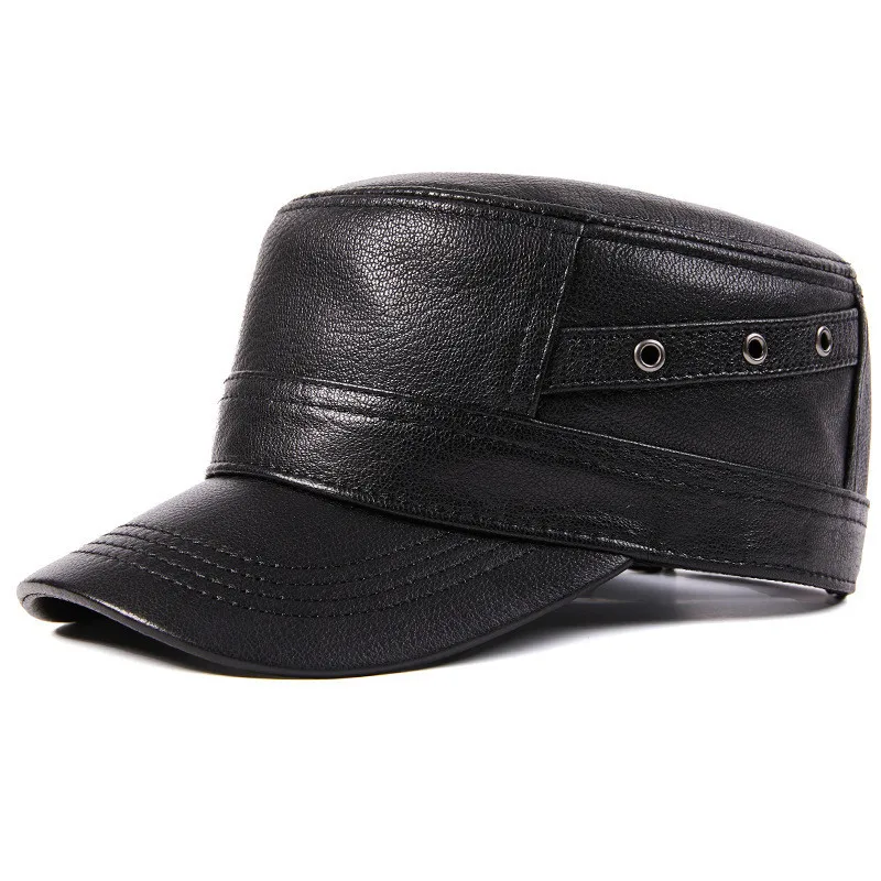 New Autumn Sheepskin Warm Military Hats Flat Caps For Men Personality Versatile Genuine Leather Cap Adjustable Size Golf Cap
New Autumn Sheepskin Warm Military Hats Flat Caps For Men Personality Versatile Genuine Leather Cap Adjustable Size Golf Cap