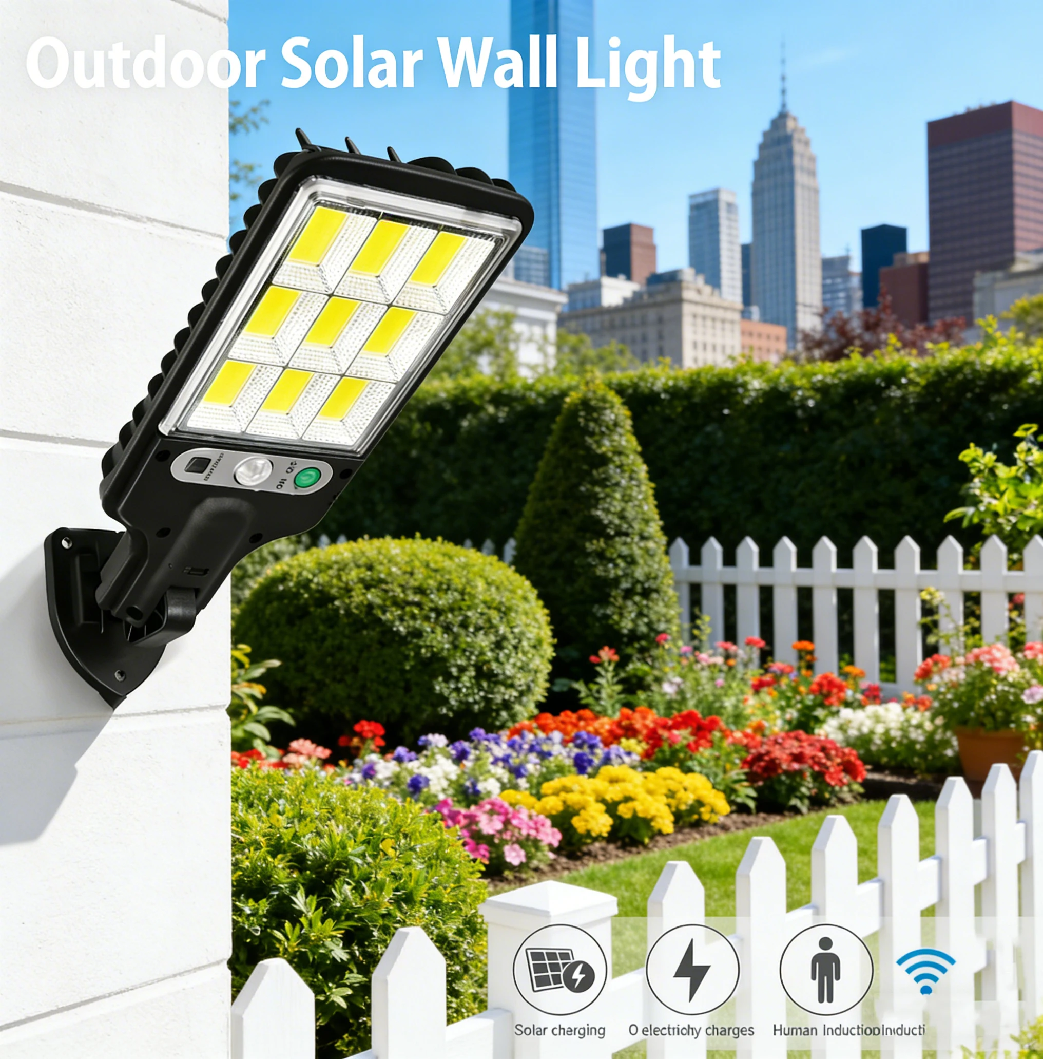 Solar Garage Lights 108 COB Solar Lights Waterproof Motion Sensor Durable Security Wall Garden Fence Lights with Remote Control
Solar Garage Lights 108 COB Solar Lights Waterproof Motion Sensor Durable Security Wall Garden Fence Lights with Remote Control