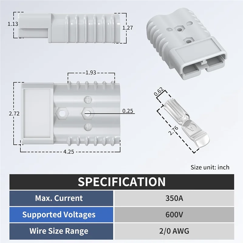 Battery Quick Connect/Disconnect Connector, Wiring Harness Plug Connector Kit For Car Winch Trailer
Battery Quick Connect/Disconnect Connector, Wiring Harness Plug Connector Kit For Car Winch Trailer