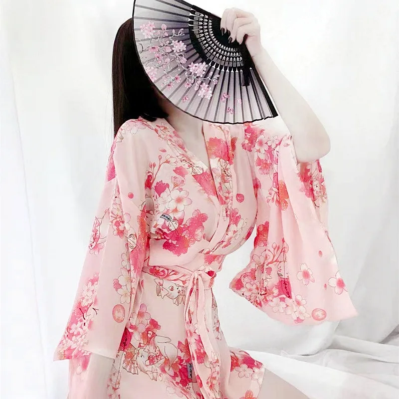 2022 NEW Pink Sexy Japanese Style Traditional Kimono For Women Japan Pajamas Floral Print Chiffon Lingerie Summer Sleepwear
2022 NEW Pink Sexy Japanese Style Traditional Kimono For Women Japan Pajamas Floral Print Chiffon Lingerie Summer Sleepwear
