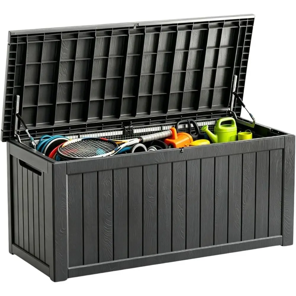 Extra Large Matte Black Deck Storage Box for Outdoor Patio Furniture, Garden Tools, and Indoor Cushions
Extra Large Matte Black Deck Storage Box for Outdoor Patio Furniture, Garden Tools, and Indoor Cushions