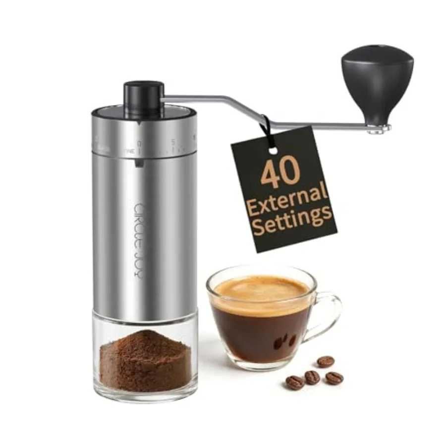Mini Manual Coffee Grinder with 40 External Adjustable Settings and Ceramic Conical Burr, Portable Stainless Steel Hand Coffee
Mini Manual Coffee Grinder with 40 External Adjustable Settings and Ceramic Conical Burr, Portable Stainless Steel Hand Coffee