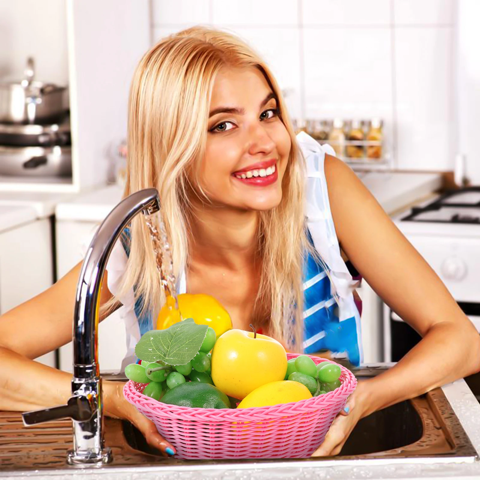 1pc Fruit Storage Basket Woven Design Plastic Serving Tray For Home Kitchen Snack Cake Bread Pizza Fruit Tray Container
1pc Fruit Storage Basket Woven Design Plastic Serving Tray For Home Kitchen Snack Cake Bread Pizza Fruit Tray Container