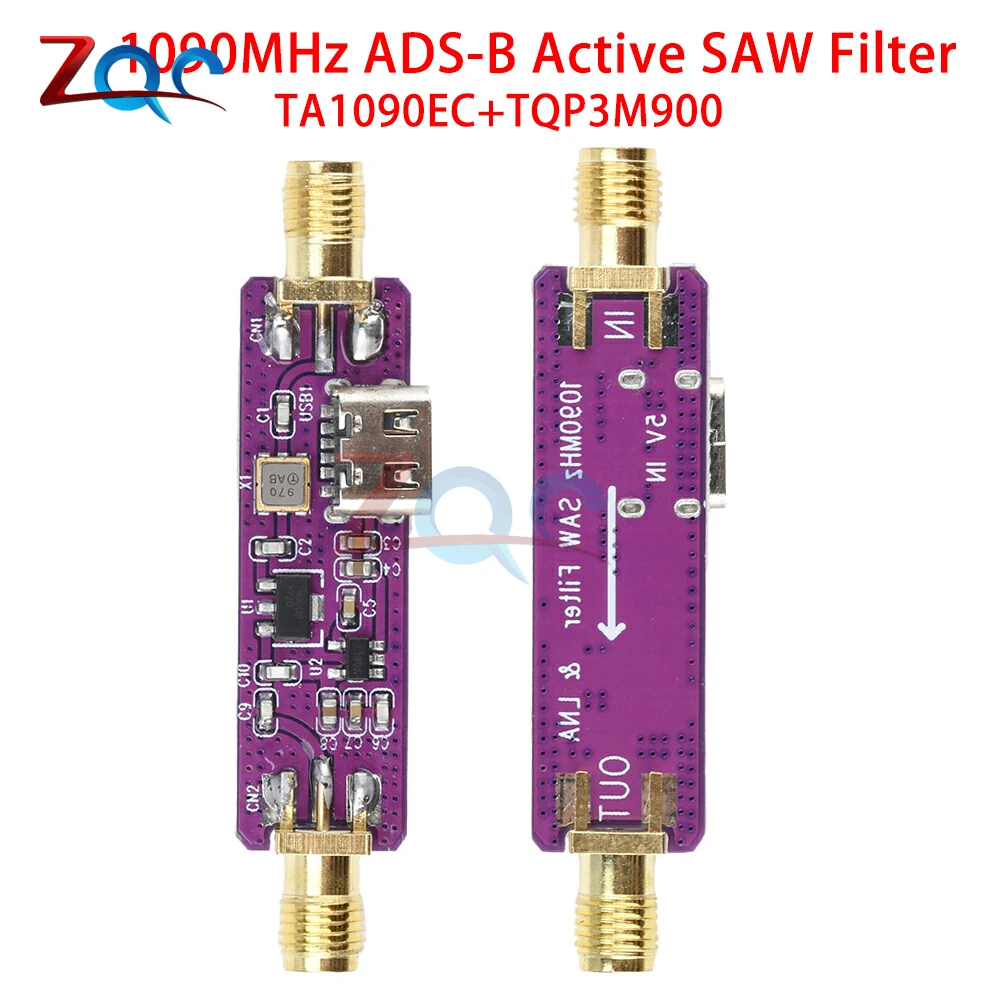 DC 5V 1090MHz ADS-B Active SAW Filter and LNA Low Noise Amplifier Module Type C Interface TA1090EC+TQP3M900 Radio
DC 5V 1090MHz ADS-B Active SAW Filter and LNA Low Noise Amplifier Module Type C Interface TA1090EC+TQP3M900 Radio
