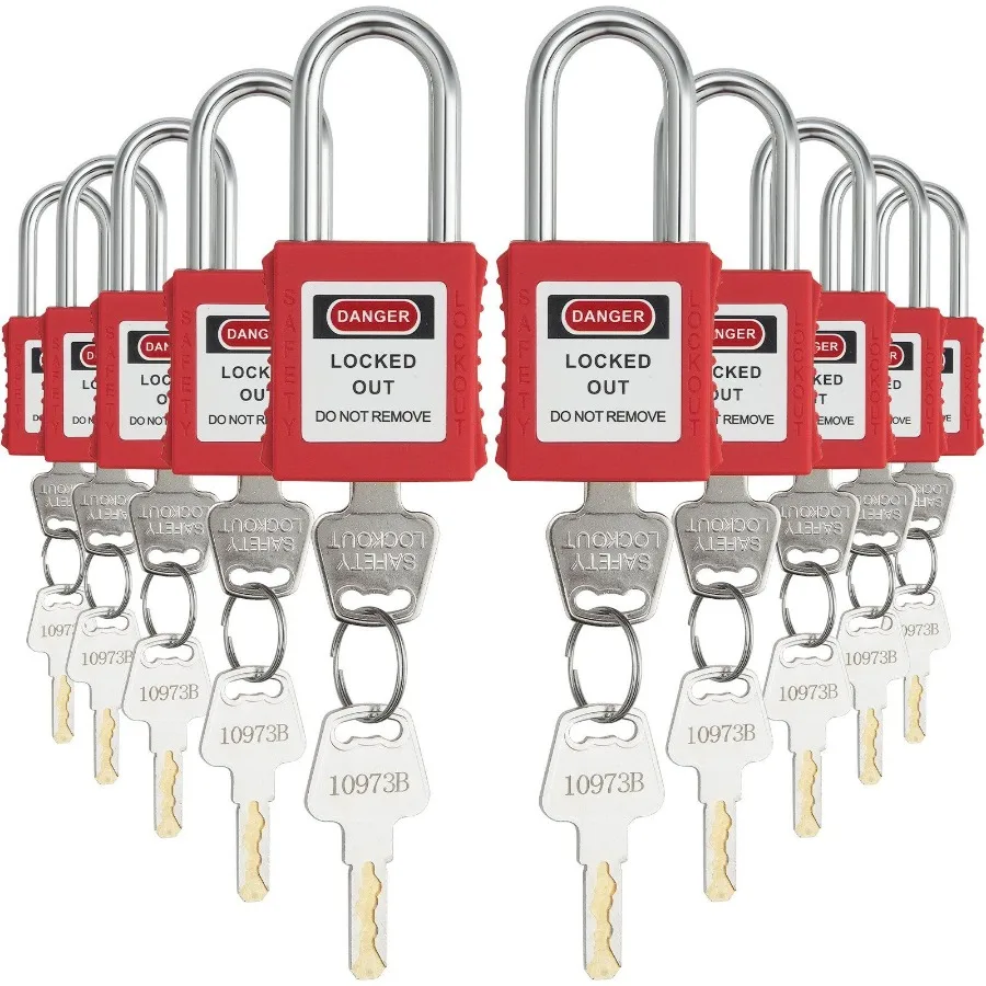 Lockout Tagout Locks Set 10 PCS Red Safety Lockout Padlocks with 2 Keys Per Lock OSHA Compliant Lockout Locks Lock Out Tag Out
Lockout Tagout Locks Set 10 PCS Red Safety Lockout Padlocks with 2 Keys Per Lock OSHA Compliant Lockout Locks Lock Out Tag Out