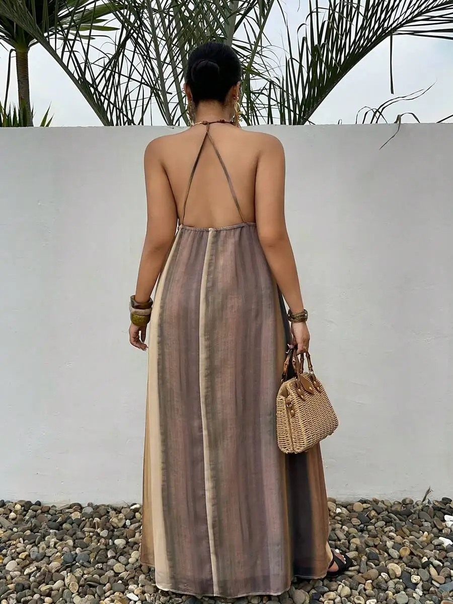 Boho Tie Dye Backless Halter Maxi Dress For Women Summer Vacation Style
Boho Tie Dye Backless Halter Maxi Dress For Women Summer Vacation Style