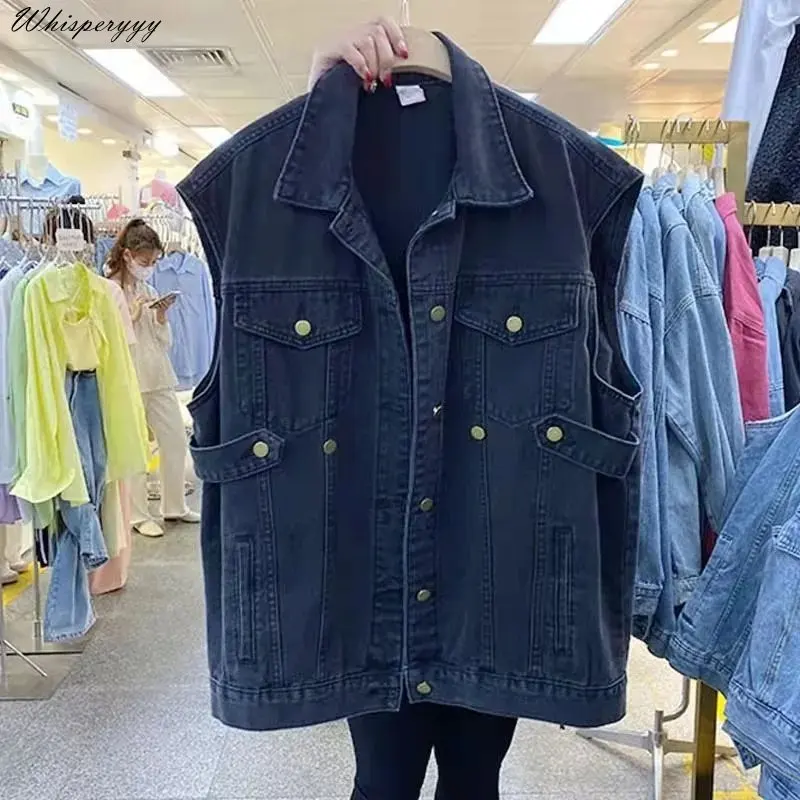 Spring Autumn 2023 New Slim-fit Jeans Coat Female Denim Waistcoat Korea Fashion Design Vintage Women Sleeveless Jacket Casual
Spring Autumn 2023 New Slim-fit Jeans Coat Female Denim Waistcoat Korea Fashion Design Vintage Women Sleeveless Jacket Casual