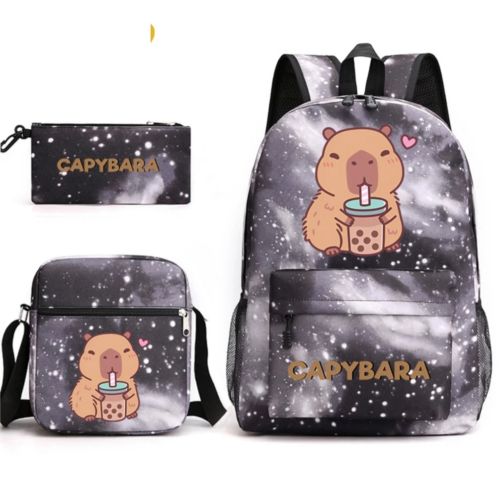 Cute Capybara cartoon print student schoolbag youth backpack shoulder bag pencil case 3-piece set s suitable for school gift
Cute Capybara cartoon print student schoolbag youth backpack shoulder bag pencil case 3-piece set s suitable for school gift