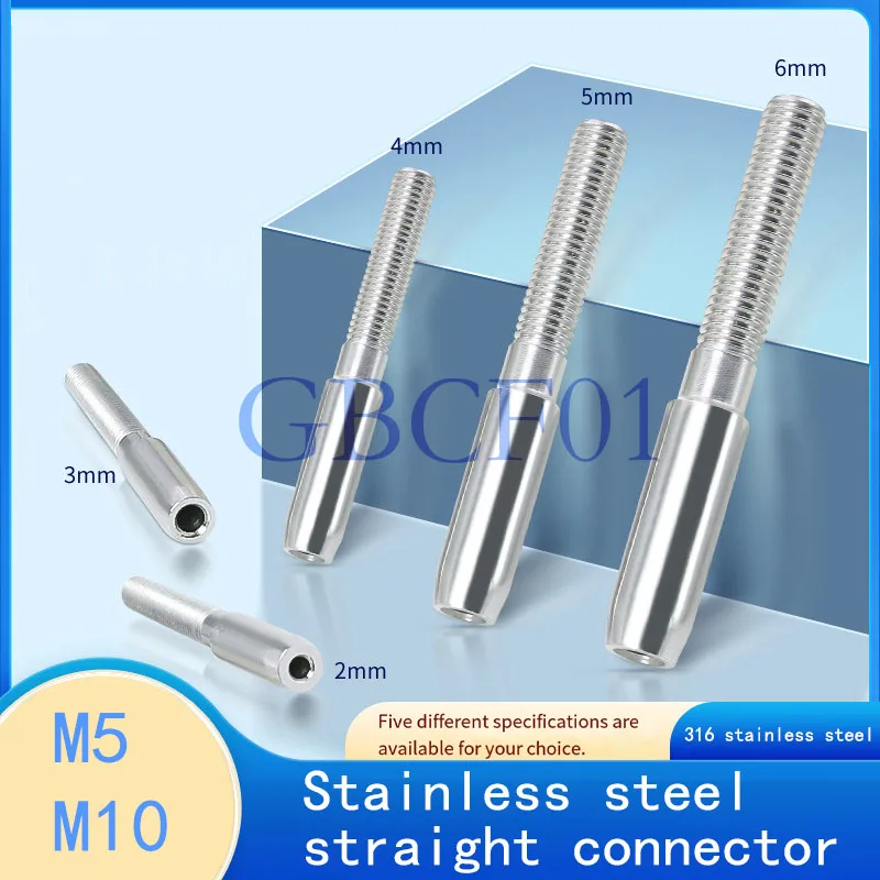 316 Stainless Steel Straight Rod Wire Rope Swaging Fitting Stair Railing Cable Connector Turnbuckle M5-M10 Thread
316 Stainless Steel Straight Rod Wire Rope Swaging Fitting Stair Railing Cable Connector Turnbuckle M5-M10 Thread
