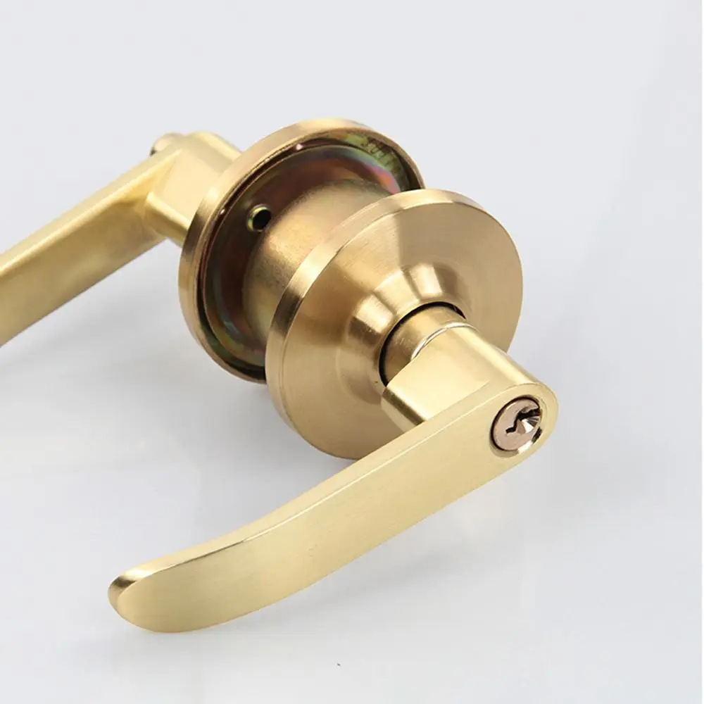 Interior Reversible Door Lock Lever Satin Brass Finish Straight Lever Privacy Door Handle Easy To Install with Round Trim
Interior Reversible Door Lock Lever Satin Brass Finish Straight Lever Privacy Door Handle Easy To Install with Round Trim
