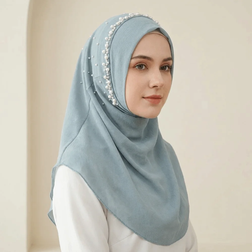 Cute Solid Color Beads Hijab Pull On Style Stretchable Hijab Scarf Breathable Shawls Head Wraps Summer
Cute Solid Color Beads Hijab Pull On Style Stretchable Hijab Scarf Breathable Shawls Head Wraps Summer