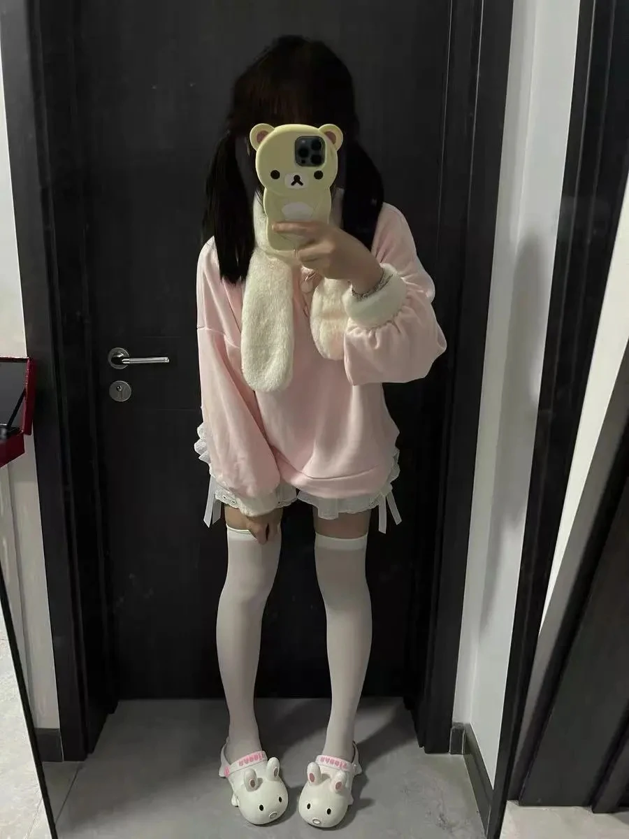 Розовая толстовка с меховым воротником из кроличьего меха и узлом, студенческий топ в японском стиле, большие размеры, осень-зима, новинка...
Розовая толстовка с меховым воротником из кроличьего меха и узлом, студенческий топ в японском стиле, большие размеры, осень-зима, новинка...