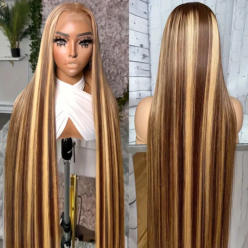 13x4 HD Lace Front Wig Human Hair - 4/27 Honey Blonde Ombre Highlight 200% Density Pre-Plucked Hairline Natural Straight Hair
13x4 HD Lace Front Wig Human Hair - 4/27 Honey Blonde Ombre Highlight 200% Density Pre-Plucked Hairline Natural Straight Hair