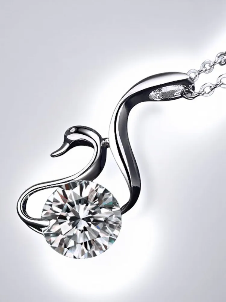 Moissanite Sterling 925 Silver GRA Certified Swan Shape Round Cut Necklace for Women Wedding Birthday Day Gifts
Moissanite Sterling 925 Silver GRA Certified Swan Shape Round Cut Necklace for Women Wedding Birthday Day Gifts