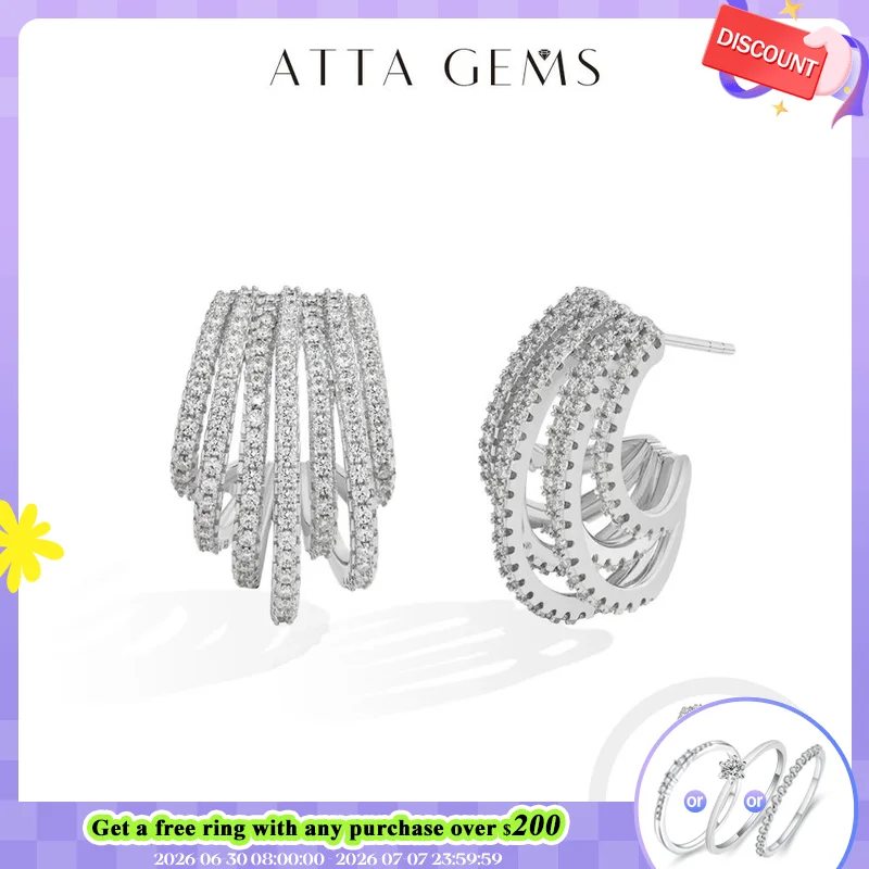 ATTAGEM Luxury Multiple Hoop Moissanite Earrings For Women D VVS1 1.3mm Round Cut S925 Sterling Silver Ear Pendant Party Jewelry
ATTAGEM Luxury Multiple Hoop Moissanite Earrings For Women D VVS1 1.3mm Round Cut S925 Sterling Silver Ear Pendant Party Jewelry