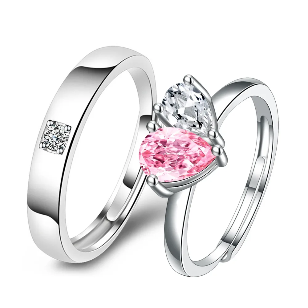 Fashion 925 Sterling Silver Pink Heart Ring Set For Couple Women Wedding Engagement Luxury Jewelry Wholesale Items
Fashion 925 Sterling Silver Pink Heart Ring Set For Couple Women Wedding Engagement Luxury Jewelry Wholesale Items