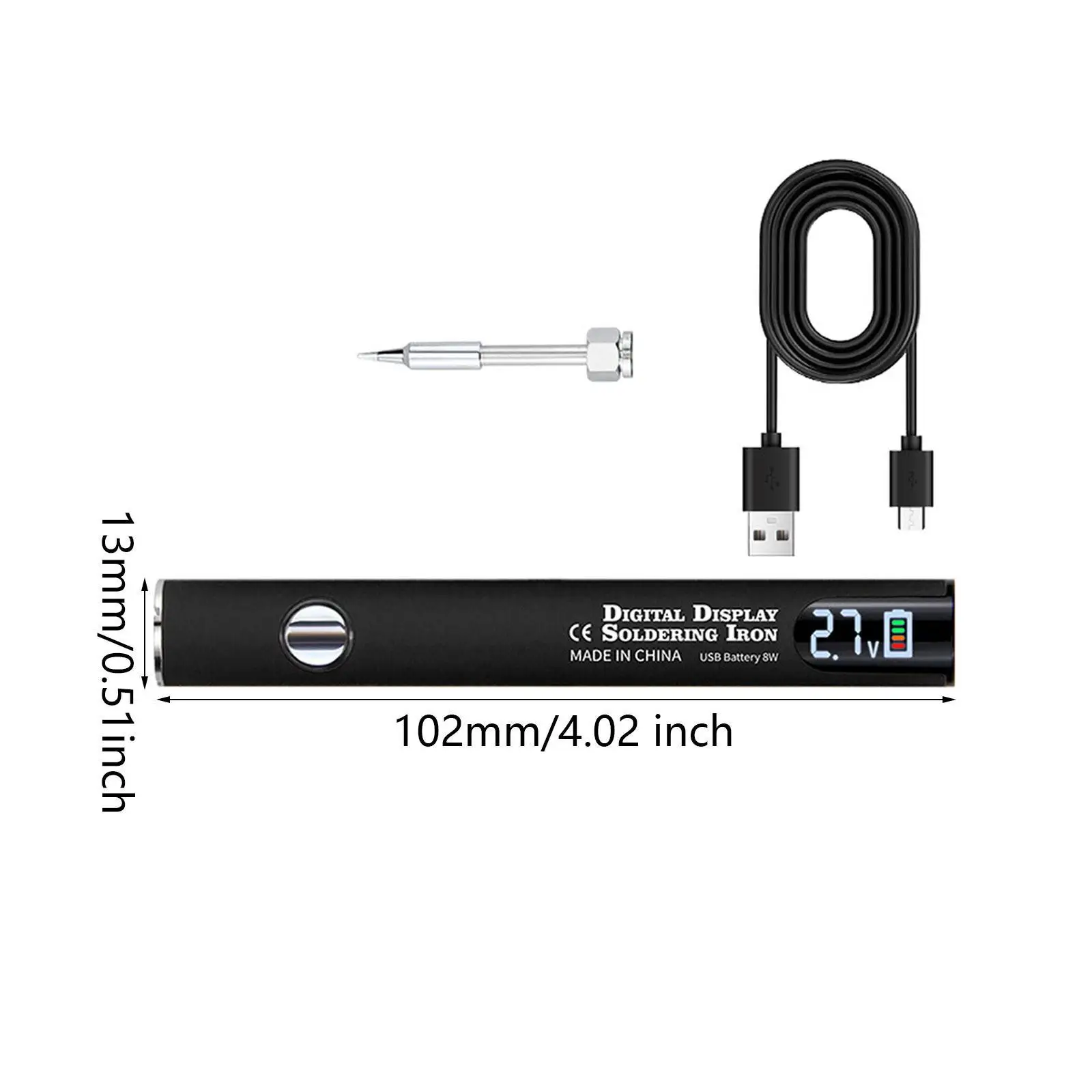 Portable Cordless Soldering Iron Kit Adjustable Voltages 510 Thread Easy to Use Premium 2.7V 3.4V 4.2V Household USB Charging
Portable Cordless Soldering Iron Kit Adjustable Voltages 510 Thread Easy to Use Premium 2.7V 3.4V 4.2V Household USB Charging