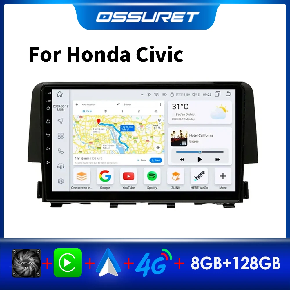OSSURET Android Car Multimedia for honda civic auto Radio Video GPS Navigation Stereo Screen Carplay DSP 2016 -2021 7862 WIFI
OSSURET Android Car Multimedia for honda civic auto Radio Video GPS Navigation Stereo Screen Carplay DSP 2016 -2021 7862 WIFI
