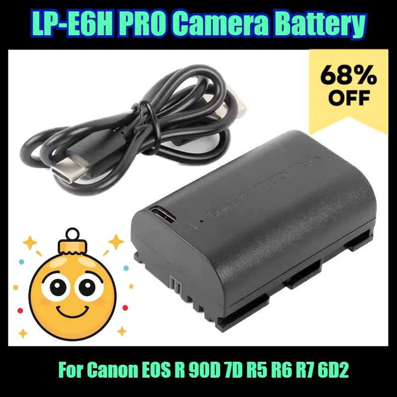7.4V 2250mAh LP-E6H PRO Camera Battery for Canon EOS R 90D 7D R5 R6 R7 6D2
7.4V 2250mAh LP-E6H PRO Camera Battery for Canon EOS R 90D 7D R5 R6 R7 6D2